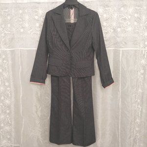 Charcoal Pinstripe STRETCH-Denim Pantsuit, 6